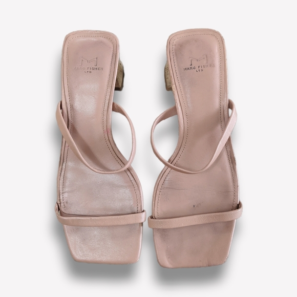 Marc Fisher Brent Heeled Slide Sandals in Tan, 5.5 - Picture 2 of 10